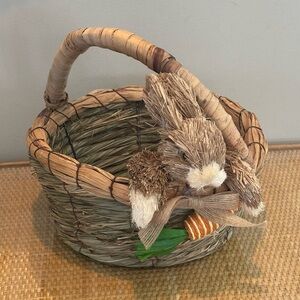 Vintage weaved Easter basket with bunny with carrot!!